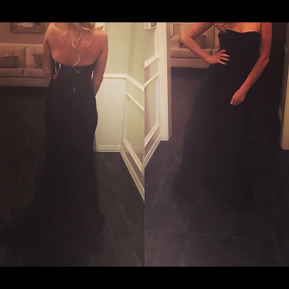 Monique Lhuillier Emerald Green Velvet Gown sz 6 - Picture 4 of 4